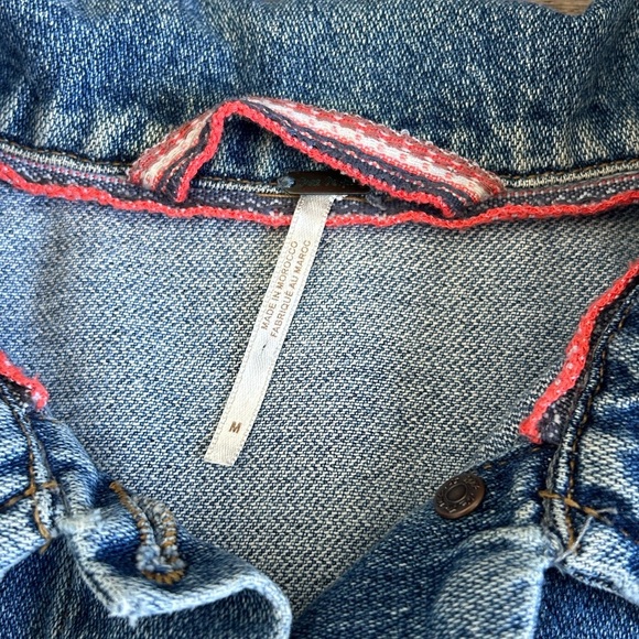 Free People Ramona Trucker Denim Jean Jacket M - Picture 9 of 16